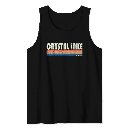 70S 80S Style Crystal Lake Il Tank Tops