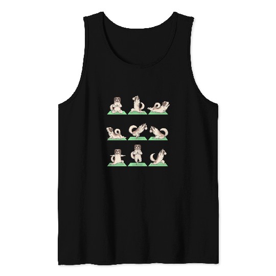 Saint Bernard Dog Yoga Pose Zen Workout Exercise Tank Tops