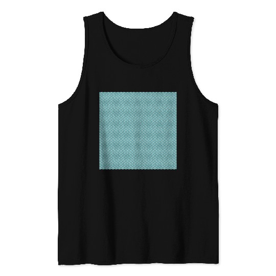 Retro Teal Chevron Pattern Tank Tops