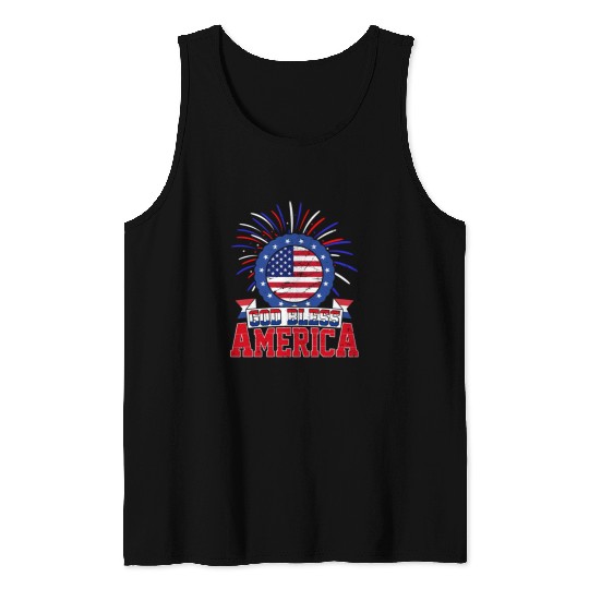 God Bless America Independence Day USA Patriot Tank Tops