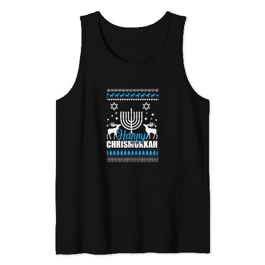 Happy Chrismukkah Ugly Style Tank Tops