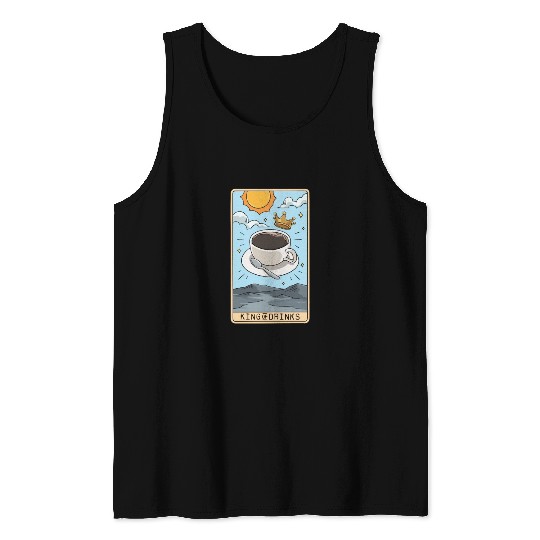 Tarot Card Reader Hot Coffee Drinker Caffeine Tank Tops