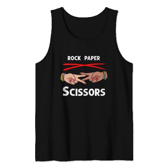 Rock Paper Scissors Funny Lesbian Pride LGBT Tank Tops