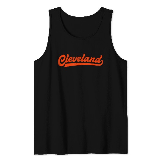 I Love Cleveland Ohio Sports Script Tank Tops