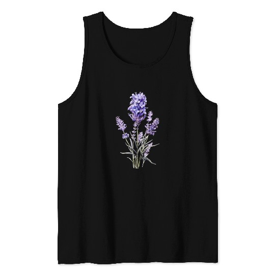 Lavender Flower Tank Tops