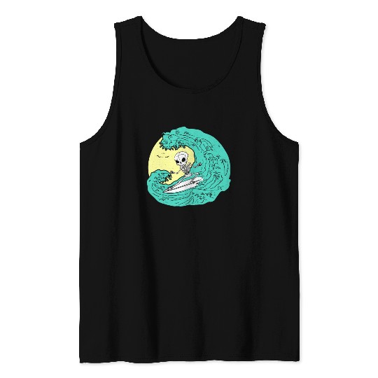 Skeleton surfing on Wave Tank Tops