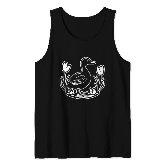 Duck Bird Nature Pond Tank Tops