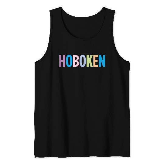 Hoboken New Jersey Colorful Type Tank Tops