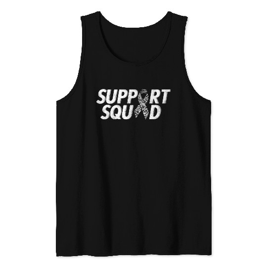 Support Squad Zebra Ribbon Carcinoid Cancer Awaren Tank Tops