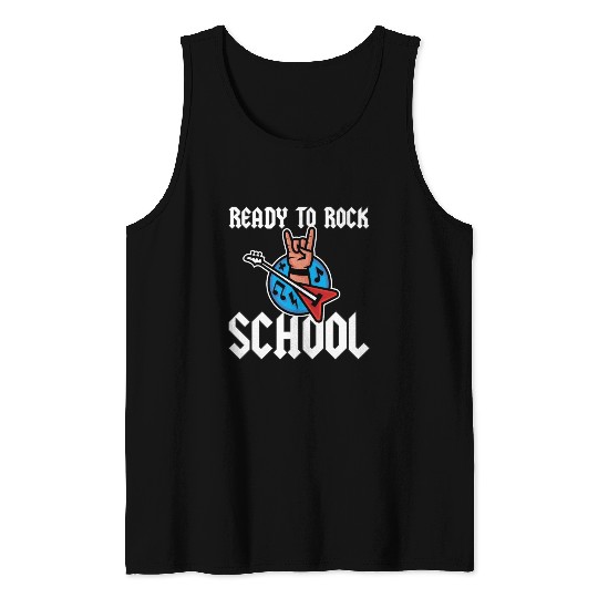 Ready To Rock School Heavy Metal Lover Guitar Tank Tops
