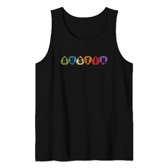 Austin Texas Music Guitar Pic Tx Tank Tops