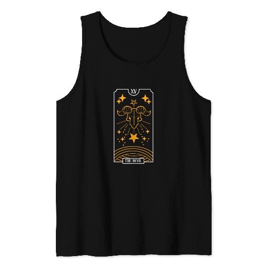 The Devil Black Tarot Card Occultism Devil Gothic Tank Tops
