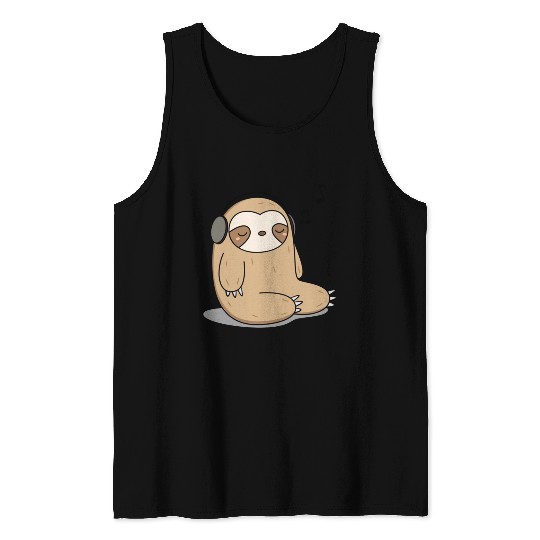 Music Sloth Tank Tops