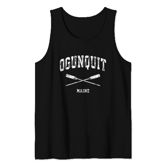 Ogunquit Maine Nautical Crossed Oars Tank Tops