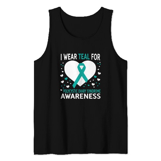 I Wear Teal For Support Pcos Awareness Tank Tops