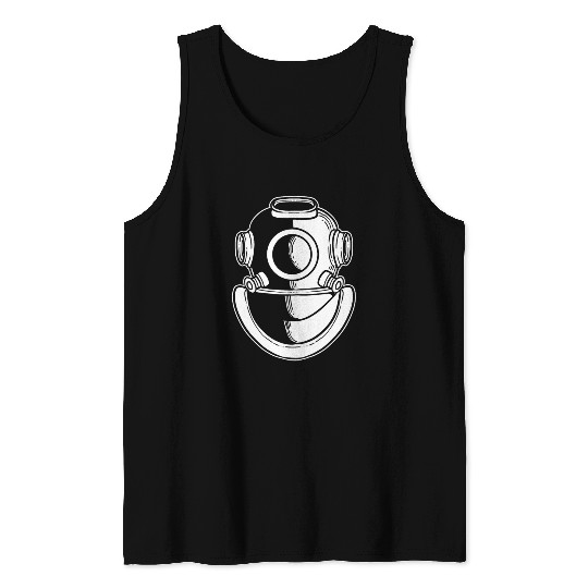 Diving Helmet Lifeguard or Diver Gift Tank Tops