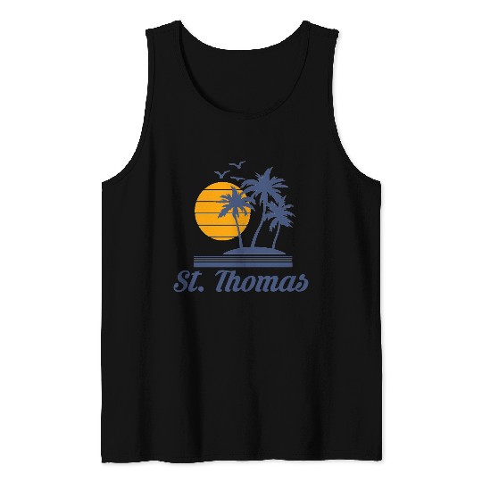 Saint St Thomas Caribbean Island Beach Tank Tops