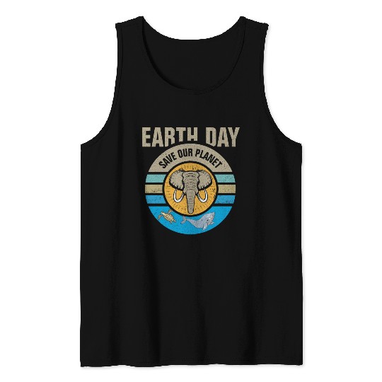 Earth Day Save Our Planet Conservation Design Tank Tops
