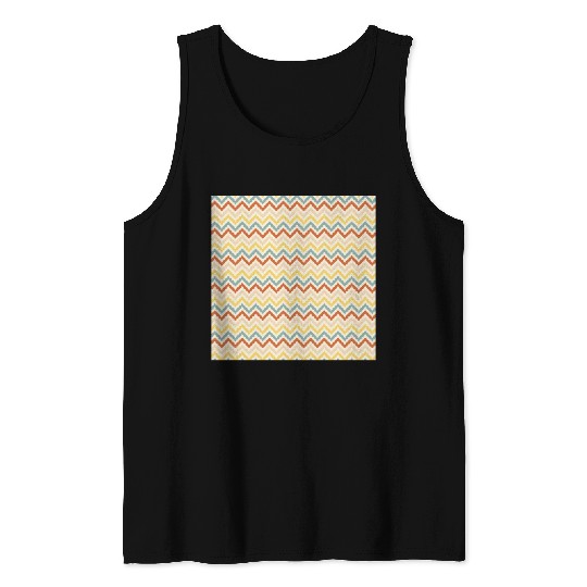 Retro Colorful Chevron Pattern Tank Tops