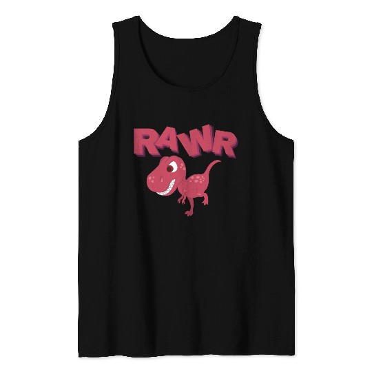 Rawr Cute Rex Dino Extinct Lover Tyrannosaurus Tank Tops