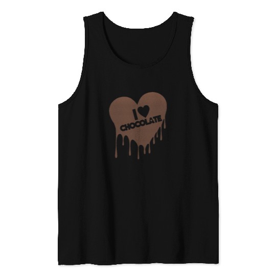 I Love Chocolate Candy Heart Lover Tank Tops