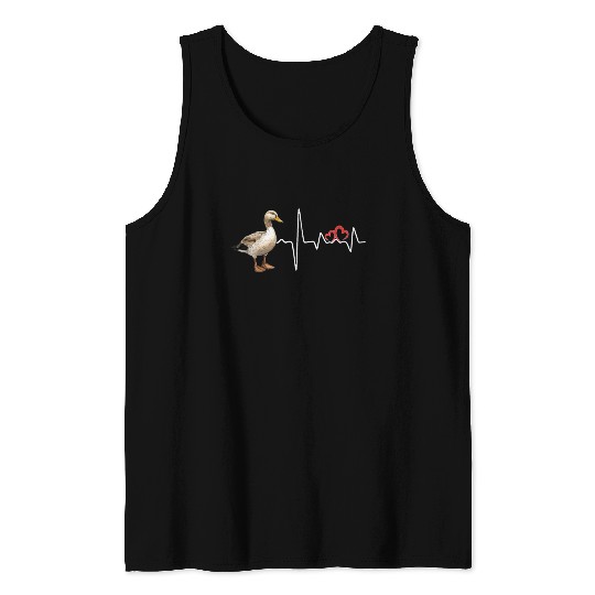 Duck Hunting Love Heartbeat Duck Hunter Tank Tops