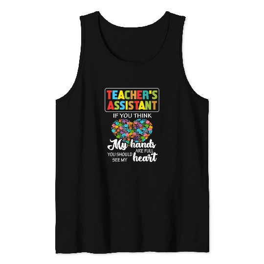 Teacher Assistant Cute Heart Quote Gift Tank Tops For