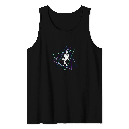 Geometric Basketball Dribble Tank Tops