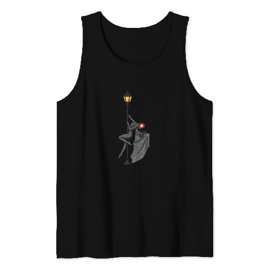 Mothman Pole Dancing On A Street Lamp Funny Tank Tops
