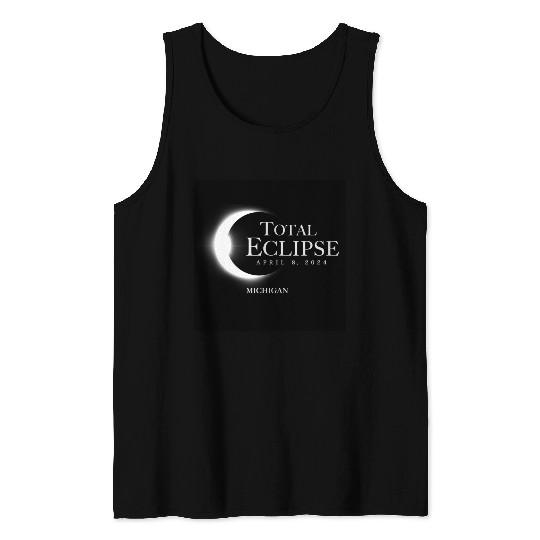Michigan 2024 Eclipse Souvenir April 8 Memento Tank Tops