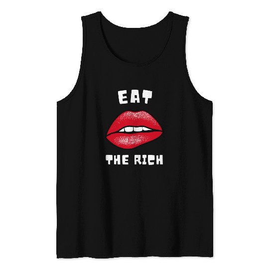 Eat The Rich Red Lips Socialist Tank Tops