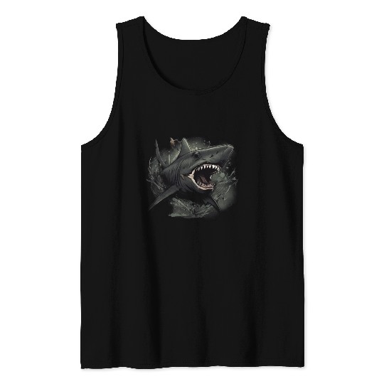 Shark attack Tank Tops
