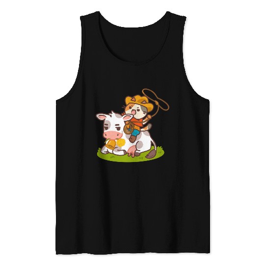 Meow Dy Yeehaw Cowboy Cat Tank Tops