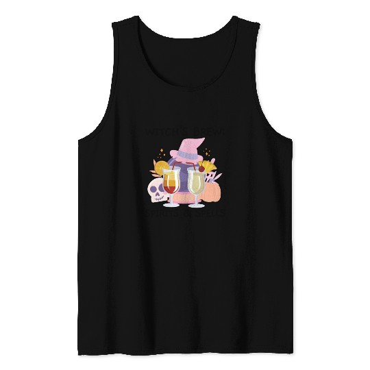 Witch's Brew: Spirits & Spells Bartender Halloween Tank Tops