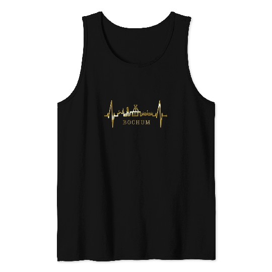 Bochum Skyline Heartbeat Ruhrpott Germany Lover Tank Tops
