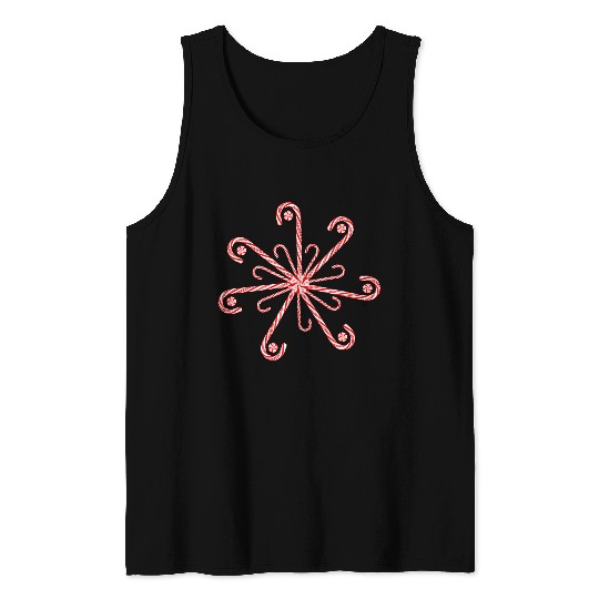 Peppermint Candy Cane Snowflake Tank Tops