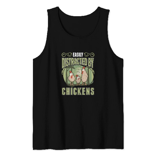 Easily Distracted By Chickens Chicken Tank Tops