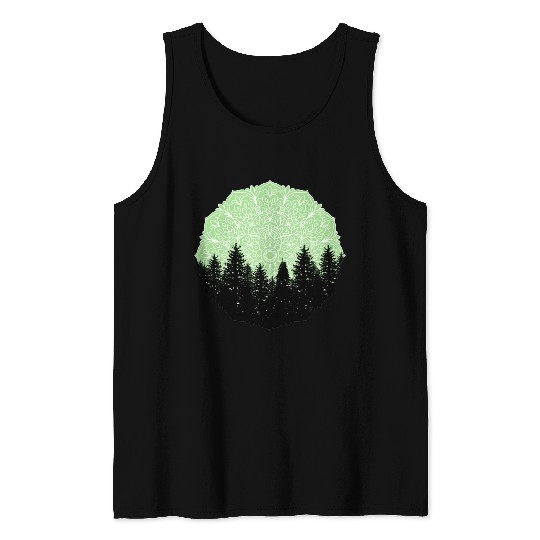 Green Forest Mandala Pacific Northwest Tank Tops