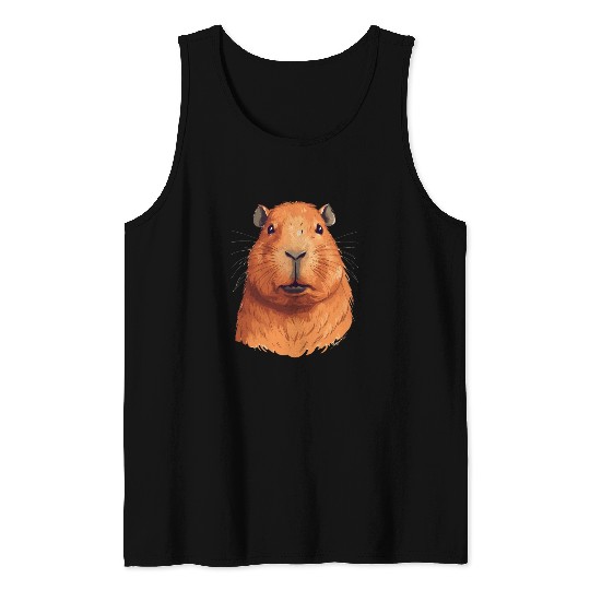 Capybara In Nature Tank Tops