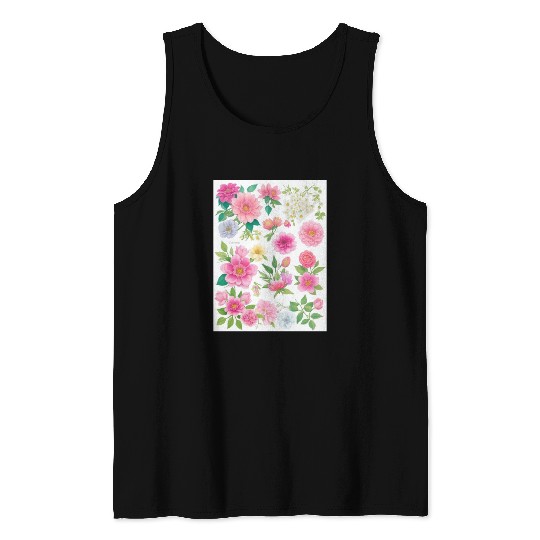 Lavender and Lilac Spring Flowers Tank Tops