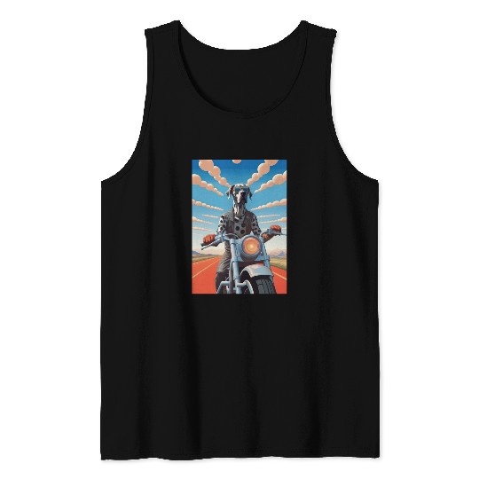 This is Great : Great Dane Riding a Motorcycle Tank Tops