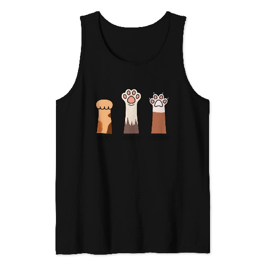 Rock Paper Scissors with Cat Paws Tank Tops
