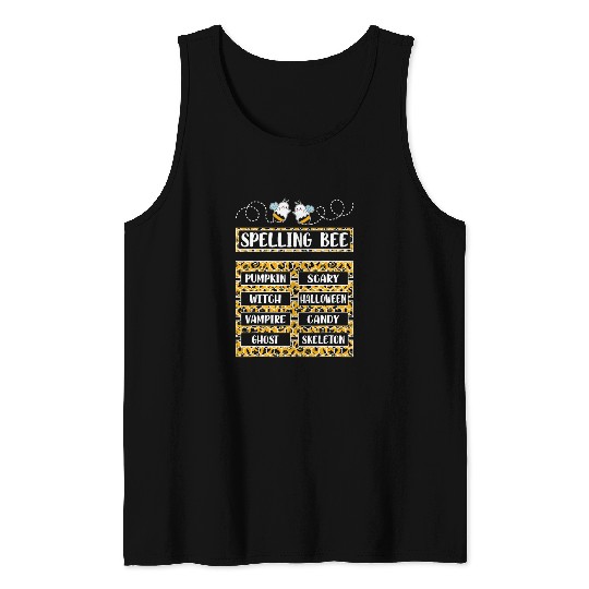 Spelling Bee Halloween Teachers Tank Tops