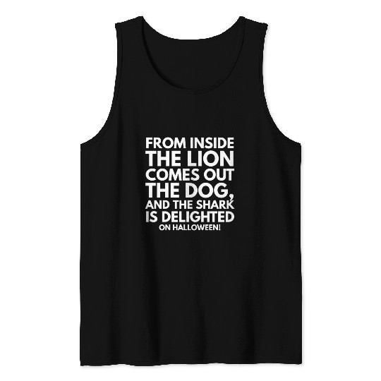 Dog inside lion Halloween Tank Tops