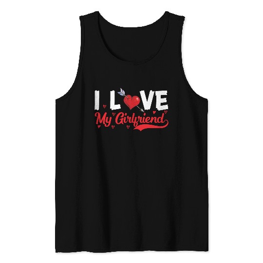 i love my girlfriend heart Tank Tops
