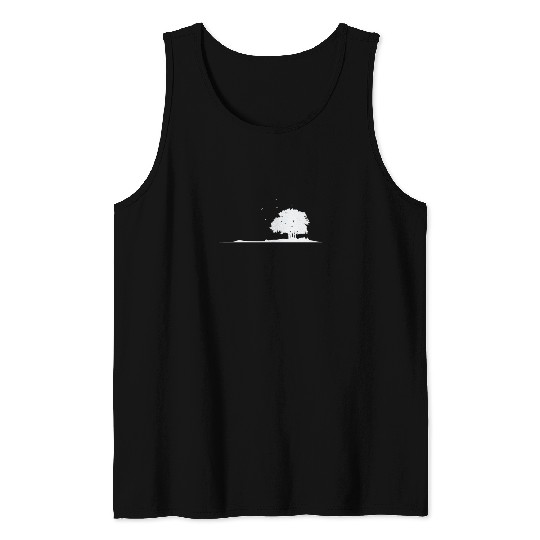 Tree in the Field Nature Leaves Tank Tops