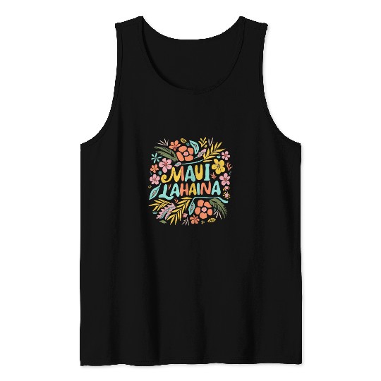 Maui Strong Lahaina Flower floral Tank Tops