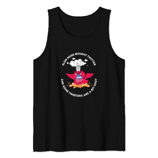 Elon Musk Angry Twitter Bird Tank Tops