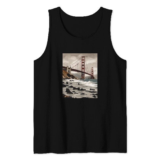 Golden Gate Bridge California Tank Tops, Golden Gate
