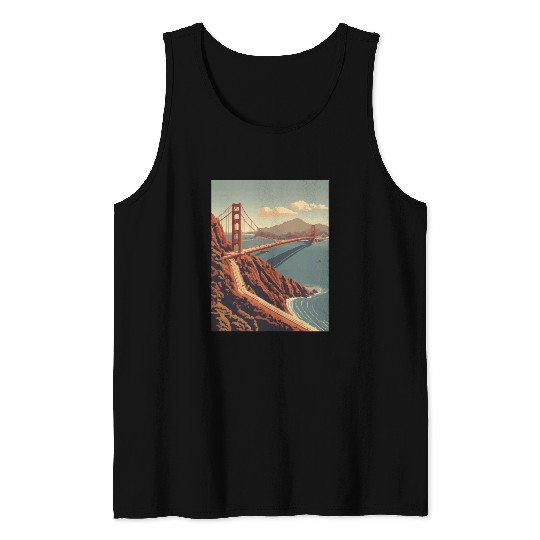 Golden Gate Bridge California Tank Tops, Golden Gate